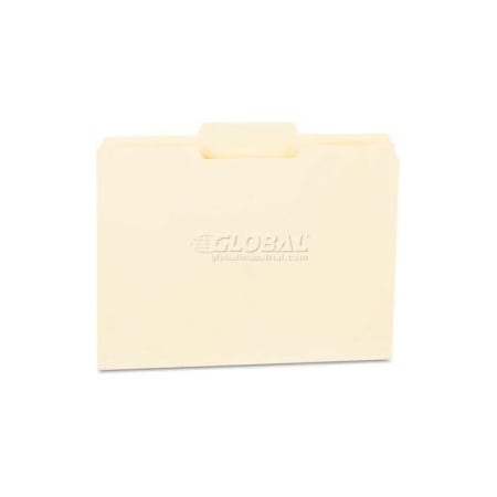 Universal Universal File Folders, 1/3 Cut Second Position, One-Ply Top Tab, Letter, Manila, 100/Box UNV12122***